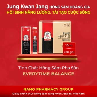 Everytime Balance - Tinh chất hồng sâm pha sẵn - KGC Jung Kwan Jang - 30gói x 10ml